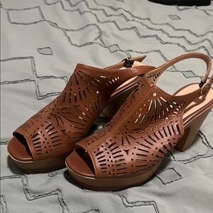 Andrea Brown Woven Wedges